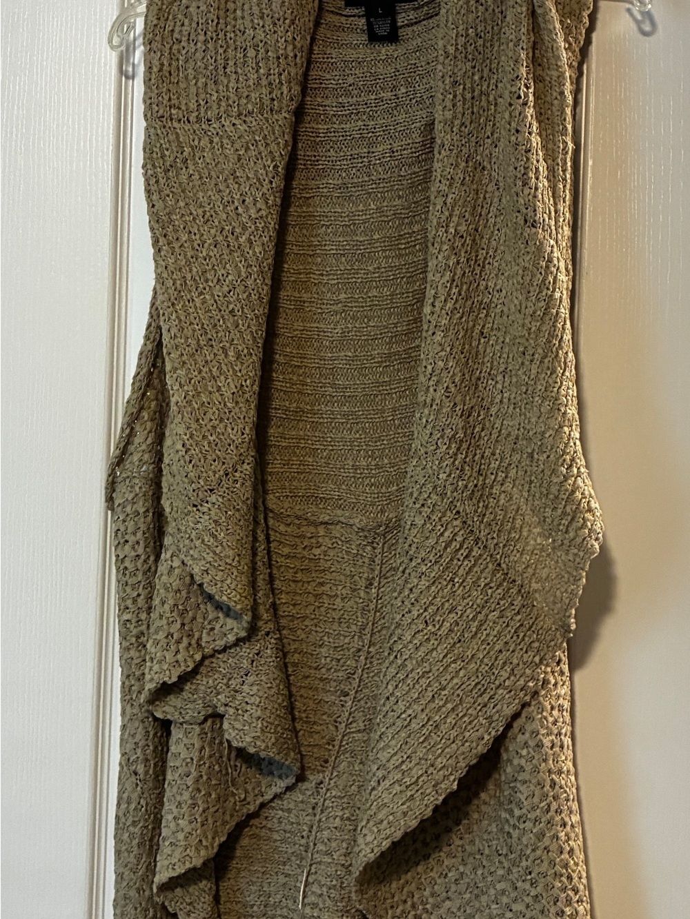 Karen Kane Open-Front Draped Knit Cardigan - Taupe
